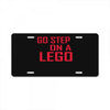 go step on a lego License Plate