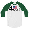 july 4 independence day 3/4 Sleeve Shirt