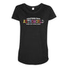 greeting from astroworld wish you were here white Maternity Scoop Neck T-shirt