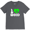 i love weed fun V-Neck Tee