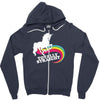 totally straight funny rainbow unicorn gay pride novelty fashion Zipper Hoodie
