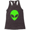 uomo alieno ufo stampa verde fluo divertente mitiche Racerback Tank