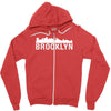 brooklyn city skyline silhouette Zipper Hoodie