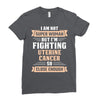 I am Not Super Woman But I'm Fighting Uterine Cancer So Close Enough Ladies Fitted T-Shirt