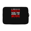 please drag across the finish line Laptop sleeve