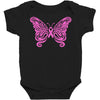 breast cancer butterfly Baby Bodysuit