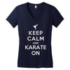 keep calm and karate on Women's V-Neck T-Shirt