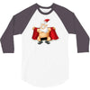 funny flashing naked nude christmas santa claus 3/4 Sleeve Shirt