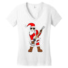 rock star santa claus father christmas Women's V-Neck T-Shirt