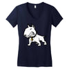 bulldog Women's V-Neck T-Shirt