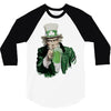 st patricks day  uncle sam 3/4 Sleeve Shirt