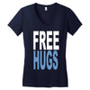 funny t shirts free hugs adult Women's V-Neck T-Shirt