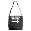 i'm with stupid mens Adjustable Strap Totes