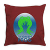 the green frog Throw Pillow