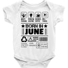 Born In June Baby Onesie