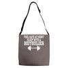 feel safe at night sleep with a bodybuilder funny Adjustable Strap Totes
