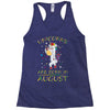 Unicorns are born in August Racerback Tank
