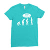 banksy funny human evolution indie Ladies Fitted T-Shirt