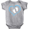Baby Boy with Heart Any Name Customized Baby Bodysuit