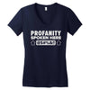 profanity spoken here Women's V-Neck T-Shirt
