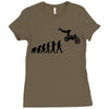 evolution of a biker dirt bike mx motocross t shirt men Ladies Fitted T-Shirt
