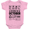 Born In October Baby Onesie