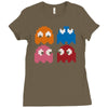 cool retro 80s pacman ghosts video games Ladies Fitted T-Shirt