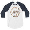 i accept cookies brown 3/4 Sleeve Shirt