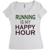 running is my happy hour Women's Triblend Scoop T-shirt
