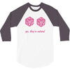 all natural 20 breasts dice 3/4 Sleeve Shirt