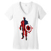captain america flag abstract Women's V-Neck T-Shirt