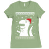 big trex santa ugly christmas Ladies Fitted T-Shirt