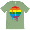 rainbow colored stripes dot running splashes T-Shirt