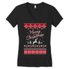 merry christmas ugly christmas sweater Women's V-Neck T-Shirt