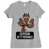 groot grow strong galaxy gym fitness mashup Ladies Fitted T-Shirt