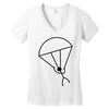 stick man skydiving Women's V-Neck T-Shirt