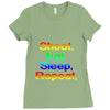 shoot eat sleep repeat gun Ladies Fitted T-Shirt