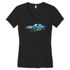1965 corvette sting ray classic car, ideal birthday gift or pres Women's V-Neck T-Shirt