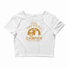 what happens in camper stays in camper vintage style camp funny Crop Top