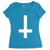 wasted youth inverted cross indie geek swag funny Women's Triblend Scoop T-shirt