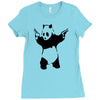 banksy panda pop Ladies Fitted T-Shirt