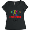legends are born june Women's Triblend Scoop T-shirt