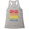 black lives matters, women's rights are human rights Racerback Tank