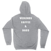 weekends coffe and dogs white back Unisex Hoodie