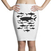 shark chart light blue t shirt Pencil Skirts