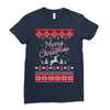 merry christmas ugly christmas sweater Ladies Fitted T-Shirt