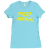 pizza animal funny diet gym gift new Ladies Fitted T-Shirt