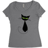 black cat idiot Women's Triblend Scoop T-shirt