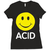 acid house smiley face 90's rave club hardcore party Ladies Fitted T-Shirt