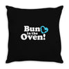 Bun in the Oven with Heart Baby Boy Throw Pillow